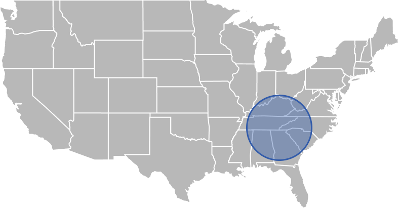 Map showing our service areas in New England